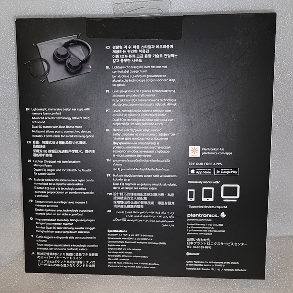 Plantronics BackBeat GO 600 Over-Ear Wireless Bluetooth Headset - Black - Picture 2 of 4